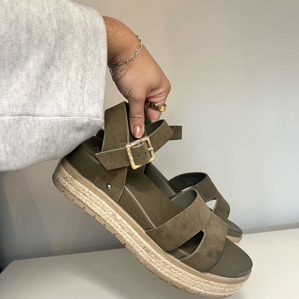 MIA Olive Green Sandals with Buckle